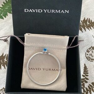 David Yurman Ribbed Design 925 Silver Bracelet Women